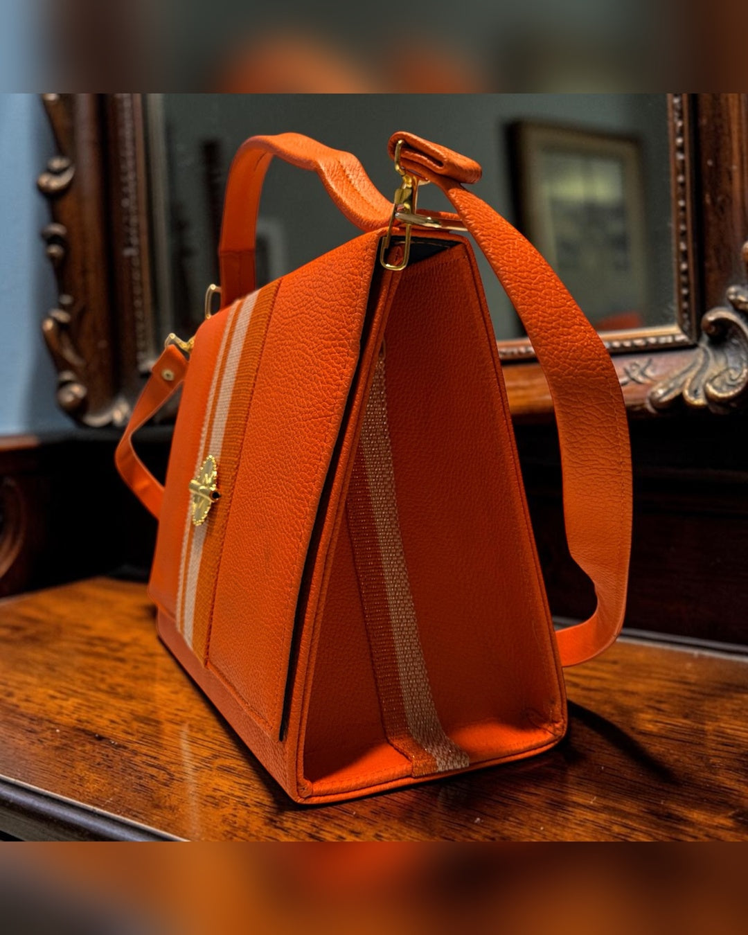 Sac à main Élégance orange GLORYLOVY – côté