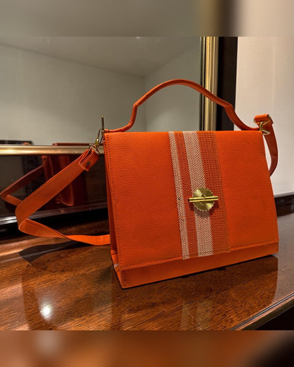 Sac à main Élégance orange GLORYLOVY – face